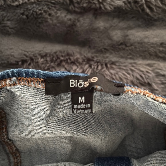 Denim Strapless Top with Gold Buttons - Picture 3 of 5